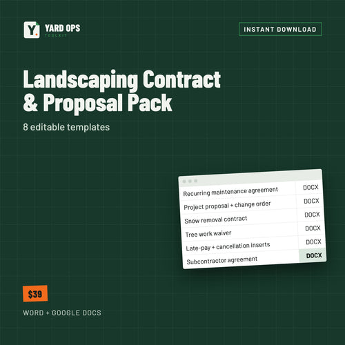 Landscaping Contract & Proposal Pack cover